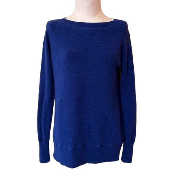 Only Mine Large 2 Ply Cashmere Crewneck Sweater Royal Blue - Picture 1 of 7
